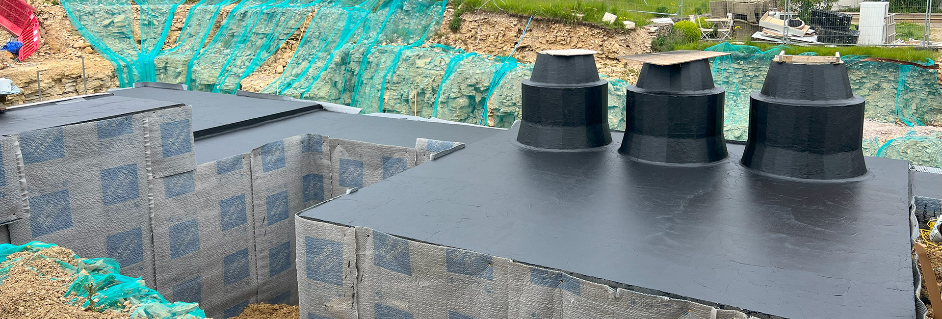 waterproofing works for an exciting new-build extension in Gloucestershire